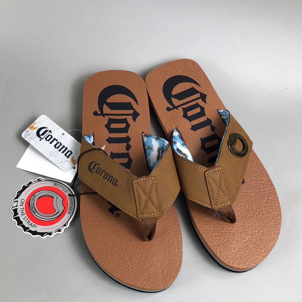 Corona Brown Logo Flip Flop Sandals
